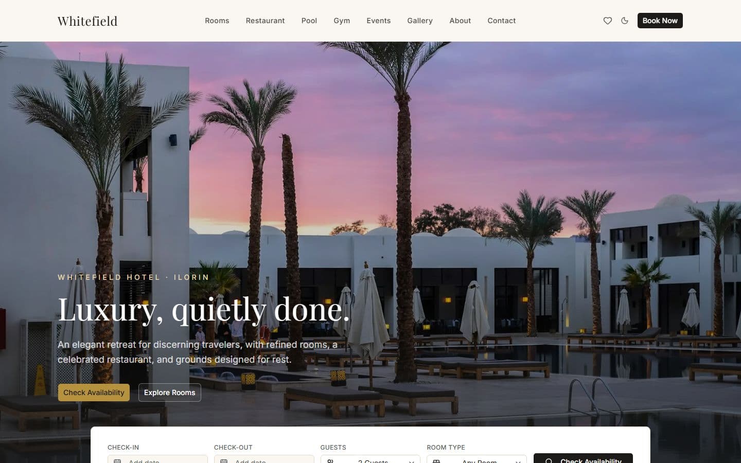 Whitefield Hotel homepage